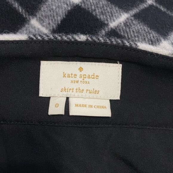 Kate Spade New York Rustic Plaid Fringe Skirt size 0 - Picture 6 of 10